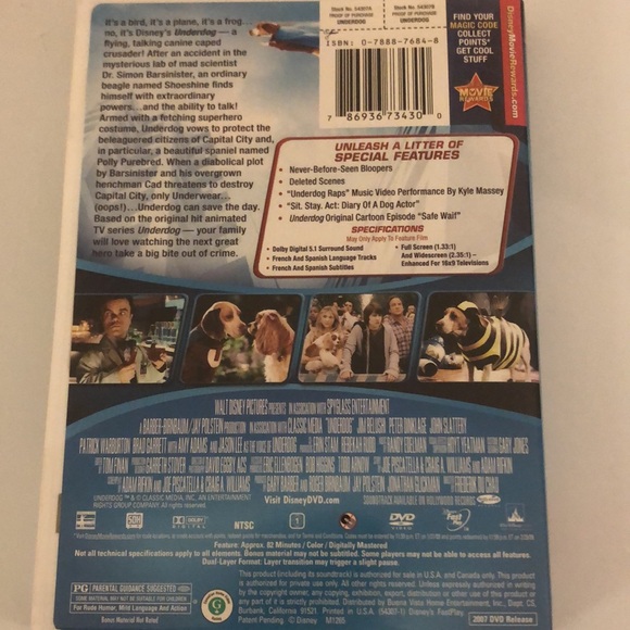 10/$20💙DVD - Disney’s movie - Underdog - Picture 3 of 4